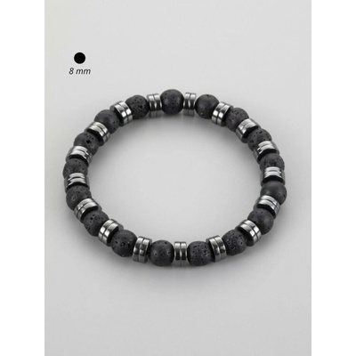 Prosperk náramek z minerálů Lávový kámen a hematit S5381