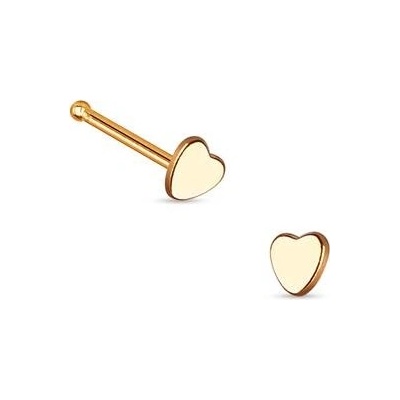 Šperky4U zlacený piercing do nosu srdíčko N01160-RD