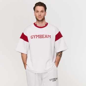 GymBeam Тениска Premium Heavyweight Varsity White S
