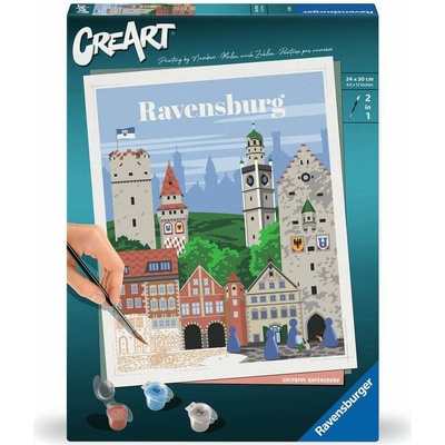 Ravensburger CreArt - Malen nach Zahlen 23685 - Colorful Ravensburg - ab 12 Jahren - Jubiläum 50 Jahre Ravensburger Blaues Dreieck