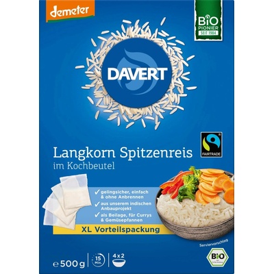 Davert dlouhozrnná rýže bílá bio ve varných sáčcích 0,5 kg
