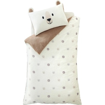 Catherine Lansfield Кафяво-кремаво единично детско спално бельо от микроплюш 135x200 cm Cosy Bear - Catherine Lansfield (BD/60563/W/SQS/NT)
