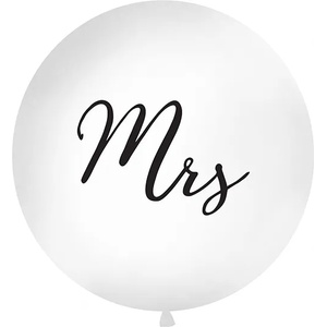 PartyDeco Кръгъл латексов джъмбо балон - Mrs 1 м
