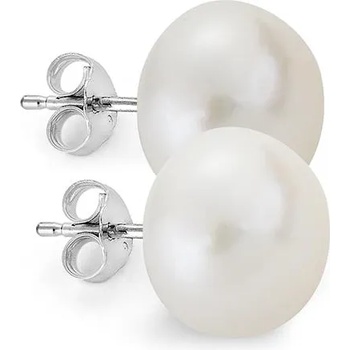 Image 1 of Swan Сребърни обици със сладководни бели перли 11-12 мм CAA011W Swan