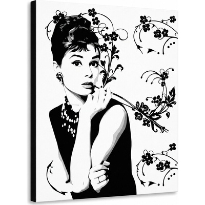 Ručne maľovaný POP Art obraz Audrey Hepburn - 80x100 cm