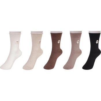 Комплект дамски чорапи 5 чифта с бродерия кученце