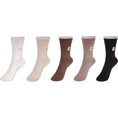 Комплект дамски чорапи 5 чифта с бродерия кученце