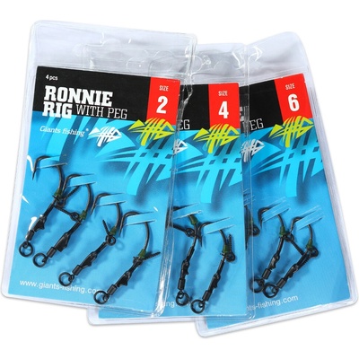 Giants fishing Kaprový nadväzec Ronnie Rig with Peg 4 ks