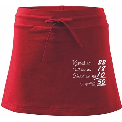 Vyzerá, cíti sa, chová sa 50 rokov športová sukňa Two in One červená