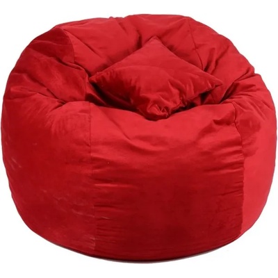 PUFRELAX Комплект, Барбарон и декоративна възглавница, 600л. , King Size - Red Diamond, Перящ се калъф, Трансформира се в легло, Пълнеж с микс от мемори пяна и дунапрен, Гама Plush Honey (PUF-M-KP-PH-REDM)