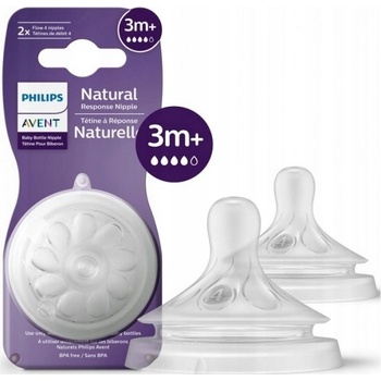 Philips Avent savička Natural Response 4 střední průtok 2 ks transparentní