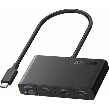 Anker Anker 4в1 хъб, 4xUSB-C, 10Gbps, 100W, PD, черен (A8340GA1)