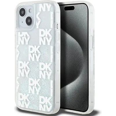 DKNY Кейс DKNY Liquid Glitter Multilogo за iPhone 15 / 14 / 13, бял (3666339271039)