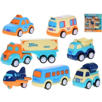 Mikro Превозни средства 6, 5-14см заден ход/на инерция 7бр