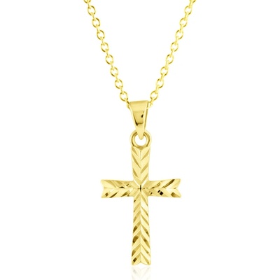Gemmax Zlatý řetízek s gravírovaným křížkem GUSYN-36421-36261