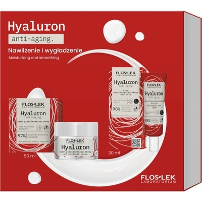 FlosLek Laboratorium Hyaluron protivráskový krém 50 ml + FlosLek Laboratorium Hyaluron protivráskový očný krém 30 ml