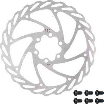 Force Kotouč brzdový Force-4 180 mm, 6 děr, stříbrný