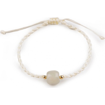 Prima-obchod náramek shamballa se skleněným korálkem krémová světlá 106008