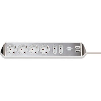 brennenstuhl Estilo 6 Plug + 2 USB 2 m (1153590620)