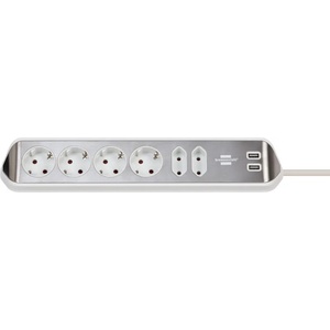 brennenstuhl Estilo 6 Plug + 2 USB 2 m (1153590620)