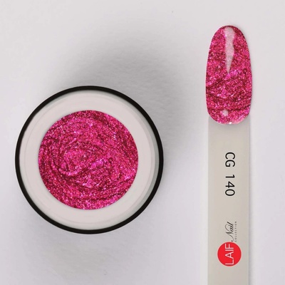 Laif Třpytivý růžový UV/LED gel CG 140 Diamond Fuchsia 6 ml