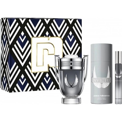 Paco Rabanne Invictus Platinum sada EDP 100 ml + EDP 10 ml + dezodorant 150 ml pre mužov