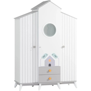  Трикрилен детски гардероб bird house