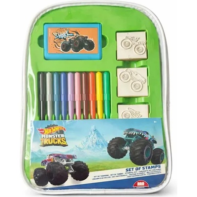 Multiprint Творческа раница Hot Wheels с 10 миещи се флумастера, 4 печата и 30 стикера