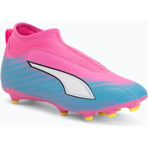 PUMA Детски футболни обувки PUMA Ultra 6 Match+ LL FG/AG Jr poison pink/puma wht/sun stream/bright aqua/puma blk