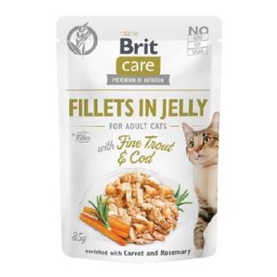 Brit Care Cat Fillets in Jelly with Trout & Cod 85g