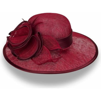 Krumlovanka Dámský elegantní slavnostní klobouk Co-13254 vínový