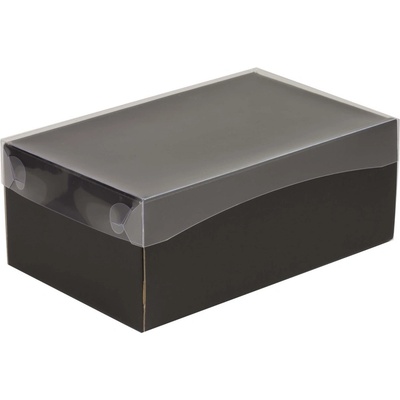 Luxusná darčeková krabica s priehľadným vekom 250x150x100 mm, čierna