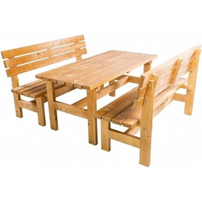 Masívny drevený záhradný nábytok (zostava z borovice TEA 1+2) drevo 38 mm