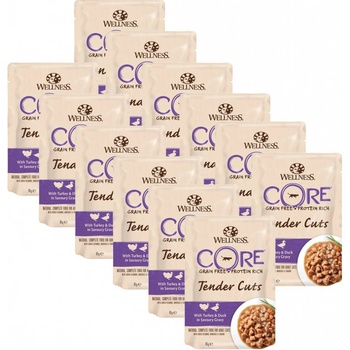 Wellness CORE Tender Cuts morka & kačka 12 x 85 g
