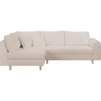 ROPEZ Бежов ъглов диван от плат букле (ляв ъгъл) Ariella - Ropez (Ariella Narożnik L - Lewa OT tk. Abriamo 03 nogi natura)