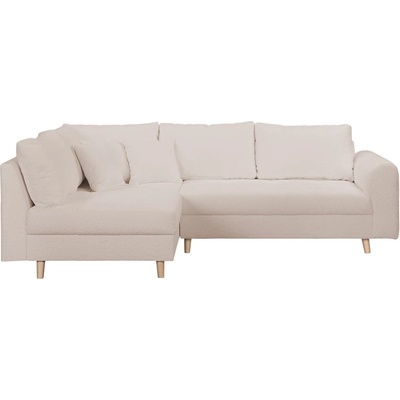 ROPEZ Бежов ъглов диван от плат букле (ляв ъгъл) Ariella - Ropez (Ariella Narożnik L - Lewa OT tk. Abriamo 03 nogi natura)