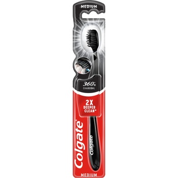 Colgate 360 Четка за зъби - Black Charcoal - Medium (259)