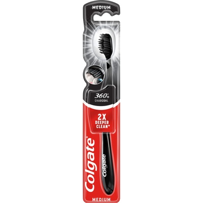 Colgate 360 Четка за зъби - Black Charcoal - Medium (259)