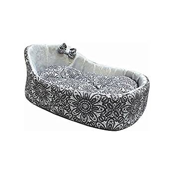 Croci Luxury - Меко и луксозно легло за кучета и котки с подплатена възглавница, 52x46x24 см