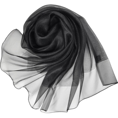 Classic Scarf černá šála s hedvábím,šotola