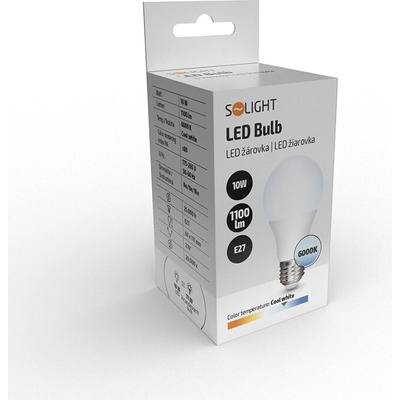 Solight LED žiarovka, klasický tvar, 10W, E27, 6000K, 270°, 1100lm WZ520-2