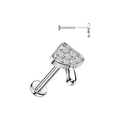 Šperky4U PUSH-IN piercing do ucha nebo brady houbička LB1159