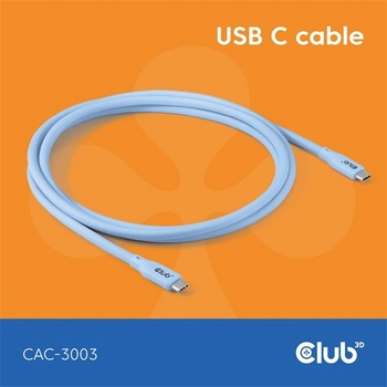 Club 3D Кабел Club 3D - CAC-3003 (USB-C, PD 240W, 20Gbps, 4K60Hz, син, M/M, 2 m) (CAC-3003)