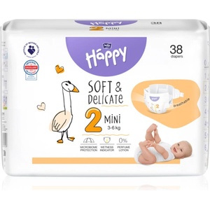 Bella Baby Happy Soft&Delicate еднократни пелени с каналчета Mini 3-6 kg 38 бр