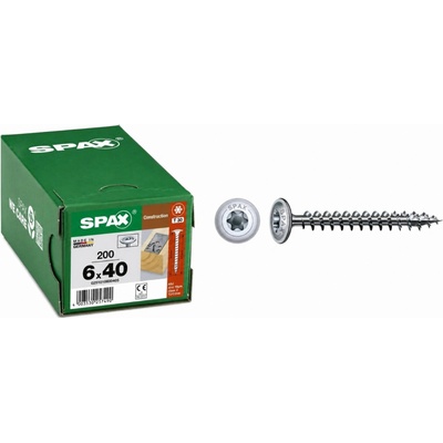 SPAX 0251010600405 šroub do dřeva 6 mm 40 mm T-STAR plus ocel WIROX 200 ks