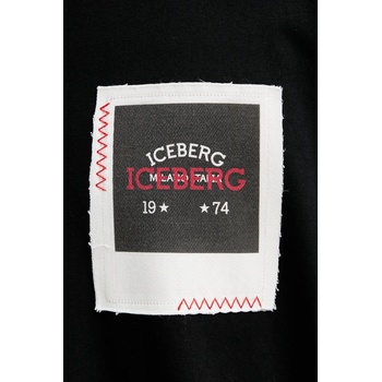 Iceberg Памучна тениска Iceberg в черно с апликация F042 6304 (F042.6304)