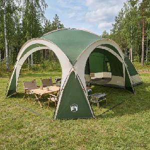 vidaXL Страничен Шатър Зелено 410 x 410 x 250 см Полиестер и стомана (42028681) Палатка