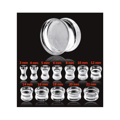 Šperky4U Průhledný akrylátový plug do ucha PL01030-08
