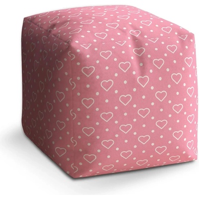 Sablio Taburet Cube Srdce a tečky - 60x60x60 cm