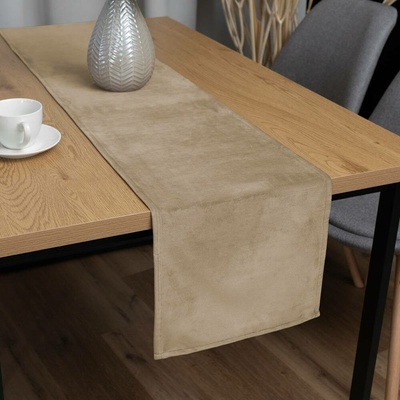 Biante Sametový běhoun Velvet Premium SVP-045 Kávově béžový 35x140 cm